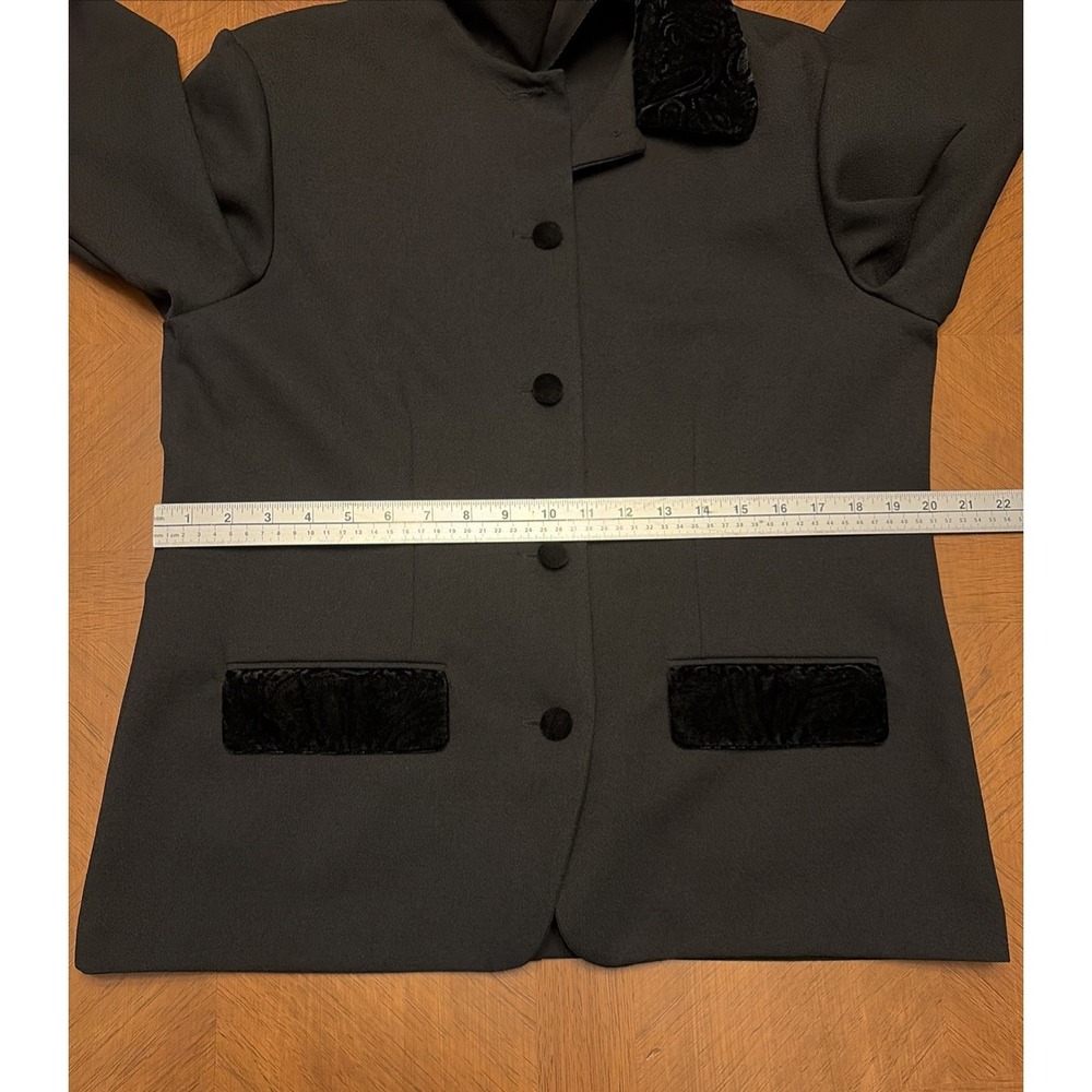 NWT VTG Alfred Dunner Women's Size 12 Blazer Jacket Black Contrast Collar USA - Picture 12 of 16
